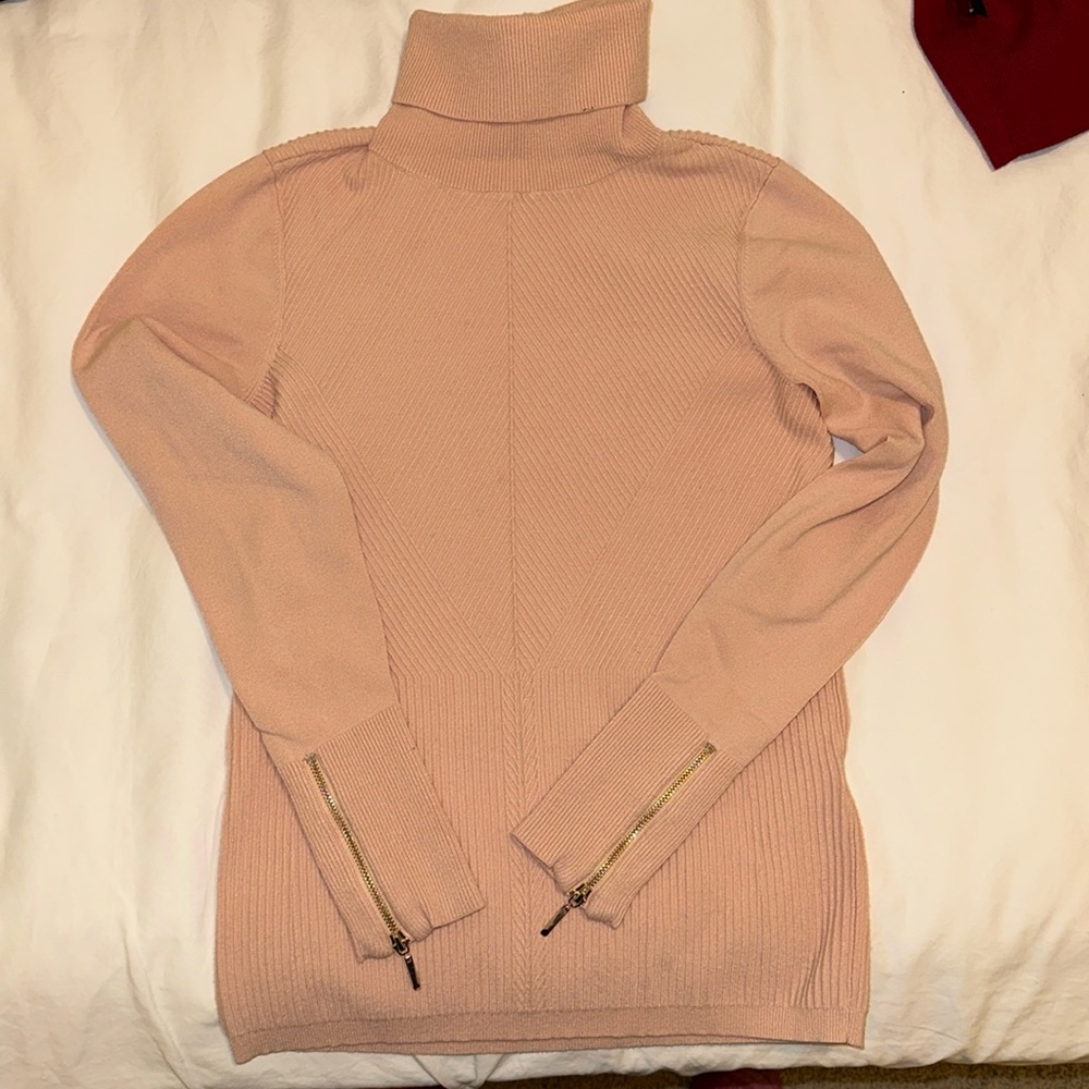 White House Black Market Zip-Cuff Turtleneck